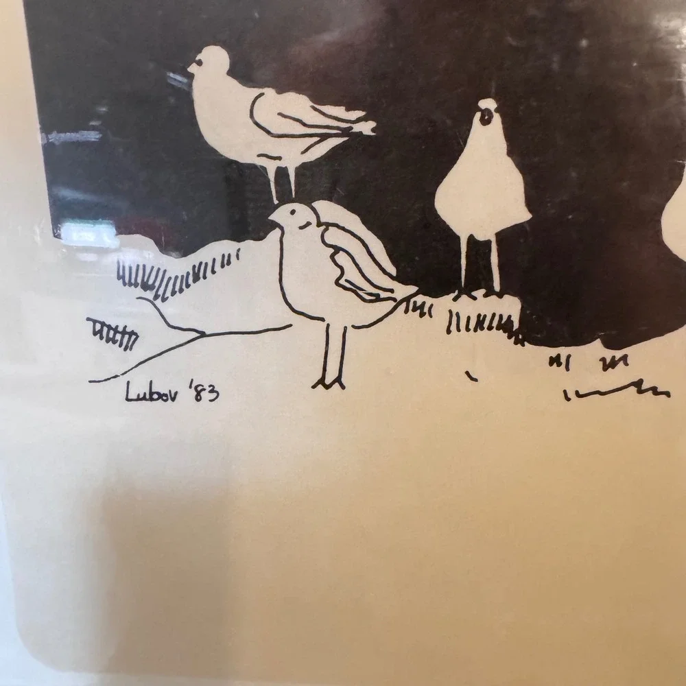 Lubov '83 Seagulls Long Island NY plastic‎ Tray Artist Signed Art